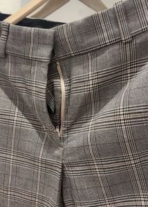 Plaid Patterned Formal Pants