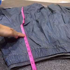 Denim Midi Skirt with Pockets