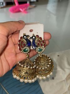 Peacock Jhumka Earrings - Indian Inspired Jewelry