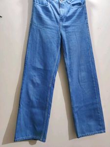 Blue Straight Leg Denim Jeans