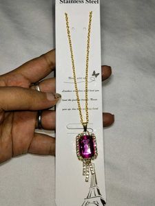 Elegant Pink Gem Necklace