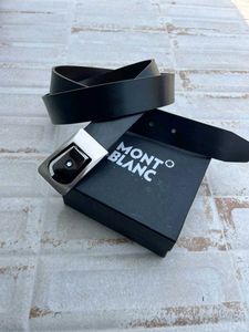 Mont Blanc Black Leather Belt