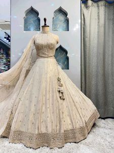 Elegant Cream Lehenga Choli, FIXED PRICE