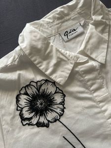 Westside-Chic Embroidered White Shirt