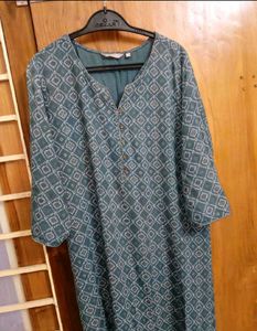 Teal Geometric Print Kurta
