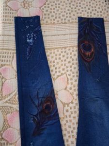Peacock Print Blue jagging 💗