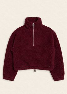 Hollister Cozy Borg Fleece Quarter Zip Pullover