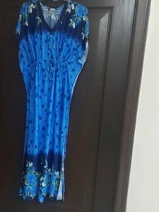 Blue Star Print Kaftan / Nightgown