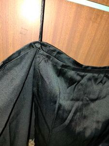 Black Lace Trim Wrap Mini Skirt