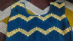 Stunning Teal shut with Golden Embroidery