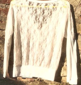 White Lace Back Cardigan