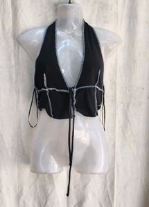 25410. Gothic Halter Neck Crop Top