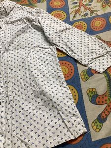 Nice White Skart With Whte Printed Top