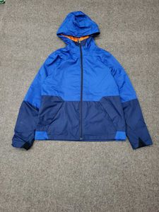 Blue Two-Tone Hooded Jacket