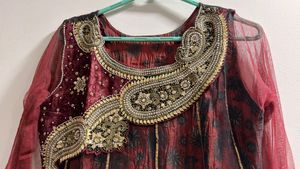 Elegant Red &amp; Black Ethnic Kurta Set with dupatta