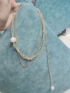 Layered Chain Pearl Necklace