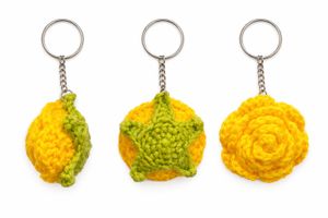 Cute Yellow Rose Keychain