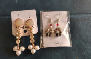 Elegant Pearl &amp; Gemstone Drop Earrings