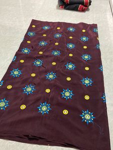 Embroidered Coffee  Saree