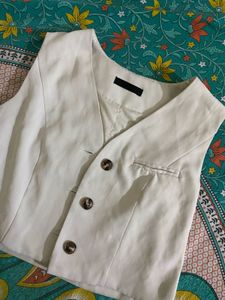Cream Woven Vest