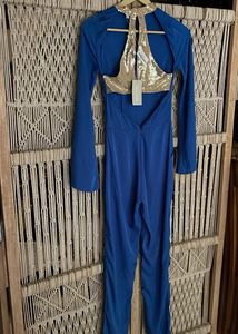 Cutout Sequin Back Jumpsuit