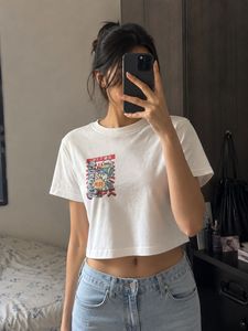 Cute Graphic Print Cropped T-Shirt