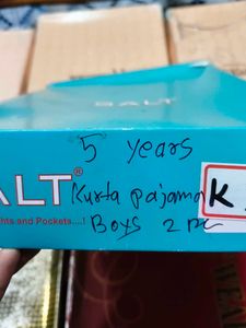 Boys Printed Kurta Pajama Set | Grey &amp; Sky Blue Et