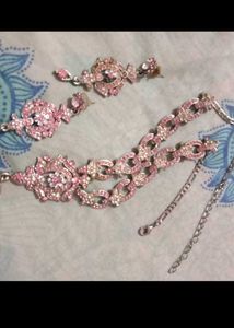 Stunning Pink Stone Jewellery Set