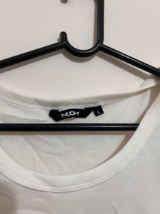 White Graphic Print Tank Top