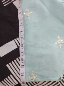 Sky Blue Chanderi Silk Kurta Set with Cutwork Dupa