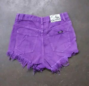 Purple Denim Shorts pant