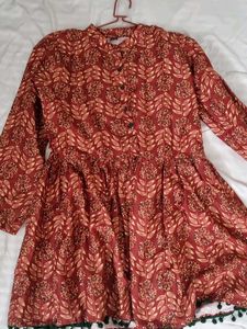 Maroon Floral Print Kurta
