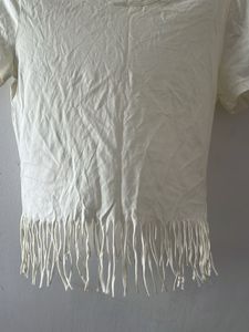 Cream Fringe T-Shirt