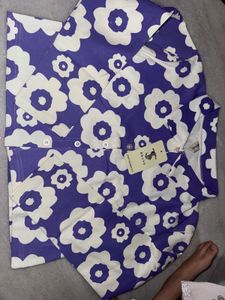 Brand new Purple Floral Button-Up Long Sleeve Top