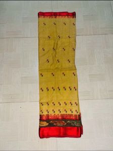 Elegant Yellow and Red Saree
