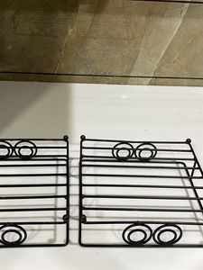 Set of 2 Black rod iron  Wire Shelves