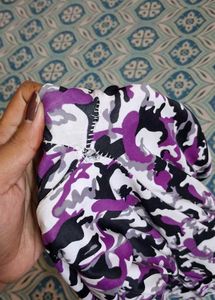 Vibrant Purple Floral Print half Pants