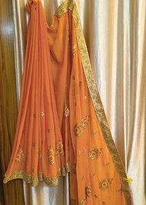 BEAUTIFUL SAREE WITH FALL AND BLOUSE