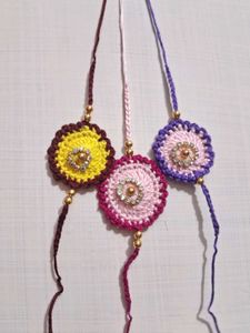Handmade Crochet Rakhi Set of 3🌸