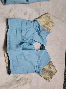 Banarasi Cotton Saree With Stiched Blouse