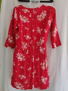 Red Floral Mini Dress(H&amp;M)
