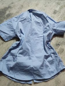 Blue Short Sleeve Collared Shirt