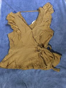 Flowy Mustard Yellow Ruffled Top