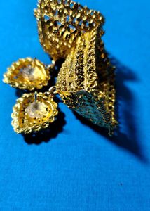 Golden Oxidised Big Jhumkas