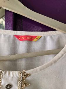Cream Embroidered Kurta