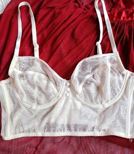 Sheer Lace Longline Bralette