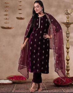 Embroidered Straight Kurta Set