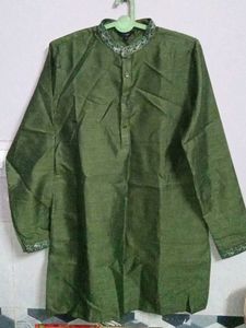 Olive Green Kurta Pajama Set For Men