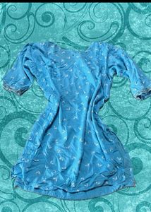Y2K AQUA BLUE CHAT-PATE MERMAID KURTI 🧜‍♀️💙✨