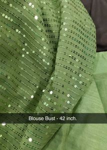 Sequins Green Saree with Blouse